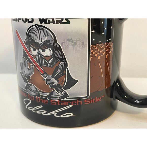 Star Wars Darth Tater Spud Wars coffee mug cup 4" Starch Side Idaho black - Picture 3 of 10